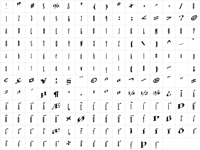 CoastWise67 Regular Character Map