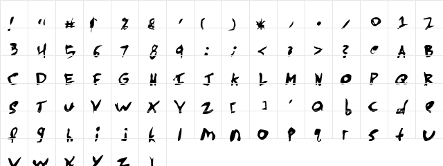 coattails Regular Character Map