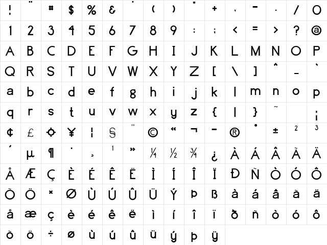 CobellSSK Regular Character Map