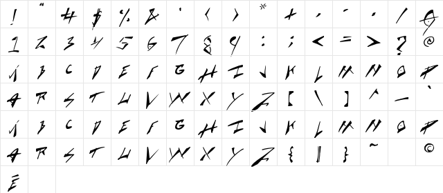 Cock Boat Regular Character Map