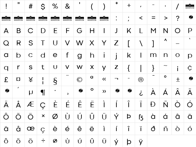 Codec Cold Trial Regular Character Map