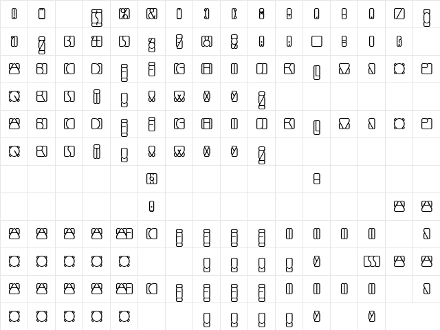 LTMindLine Outside Regular Character Map