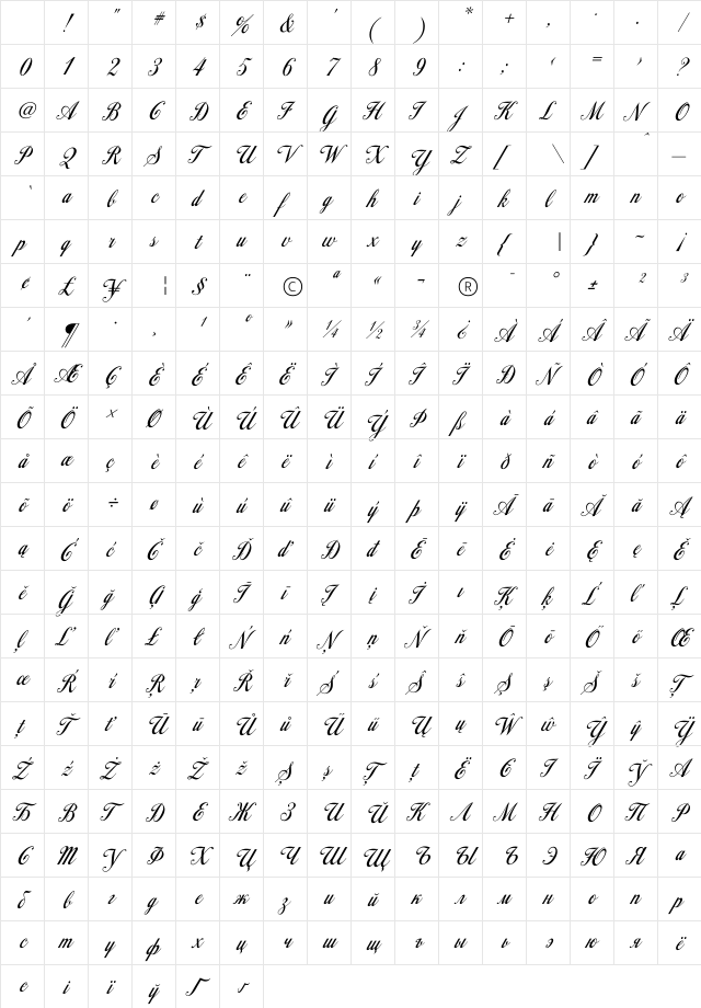 Colagraph Regular Character Map Colagraph Regular Character Map