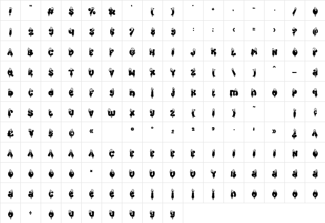 Cold Snowflake Six Regular Character Map