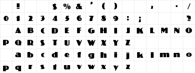 Coliseo Regular Character Map