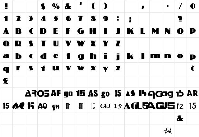Coliseum Regular Character Map