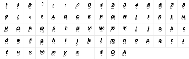 ColvilleShadowSSK Italic Character Map