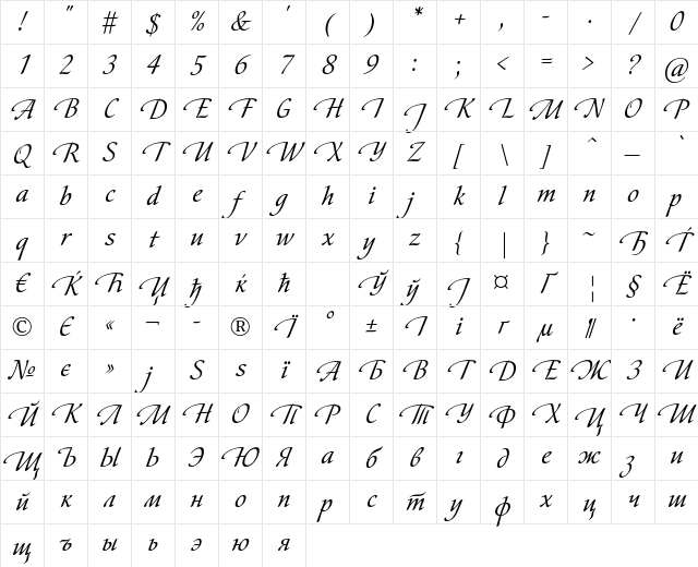 CometaCTT Regular Character Map CometaCTT Regular Character Map