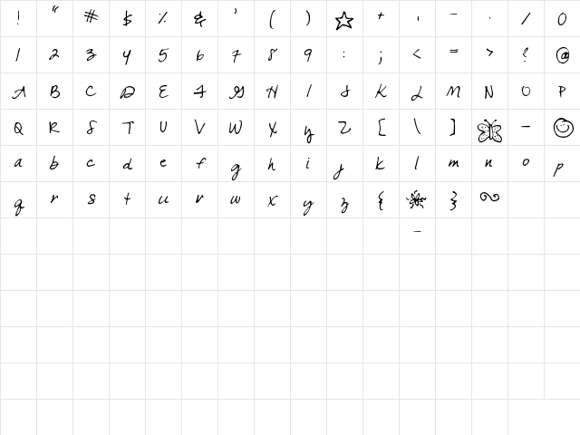 Come unto Me Regular Character Map