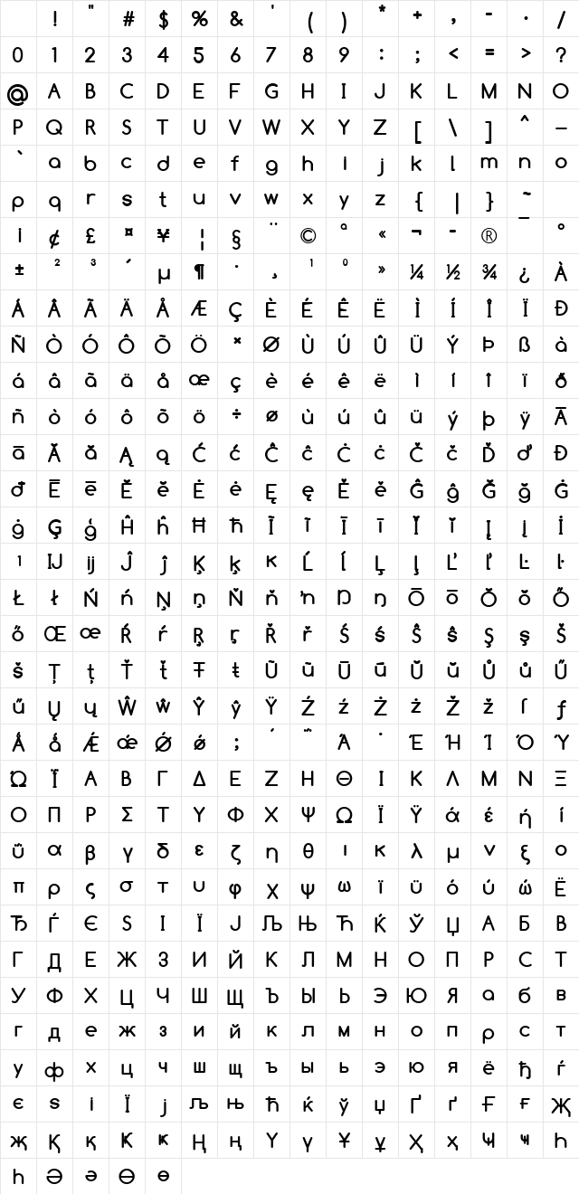 Comfortaa Bold Character Map Comfortaa Bold Character Map