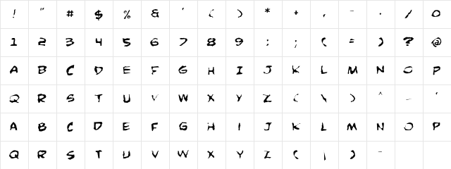 Comic Book Commando Distorted Distorted Character Map