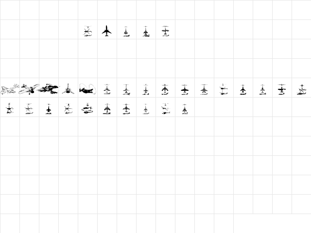 Aircraft2 Regular Character Map