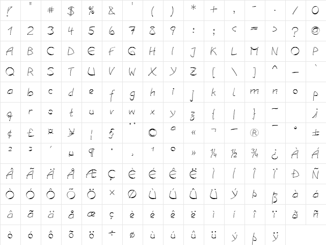 LTSalamanderDbl Regular Regular Character Map LTSalamanderDbl Regular Regular Character Map