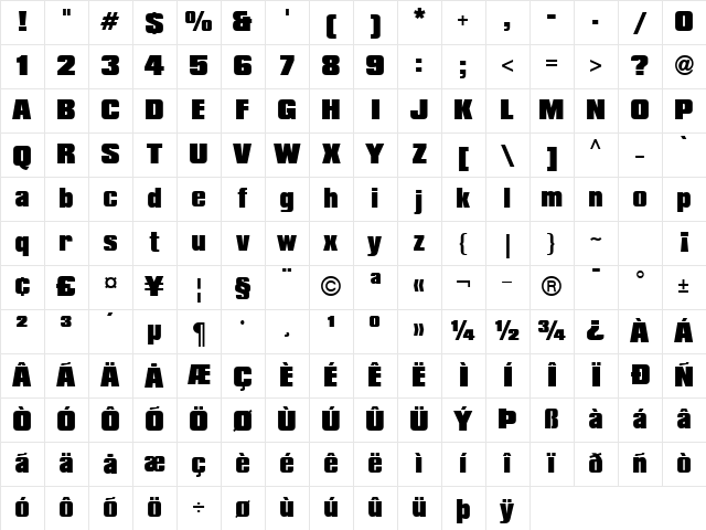 Compacta ICG Black Character Map Compacta ICG Black Character Map