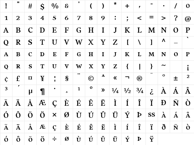CompatilExquisit LT Regular Character Map CompatilExquisit LT Regular Character Map