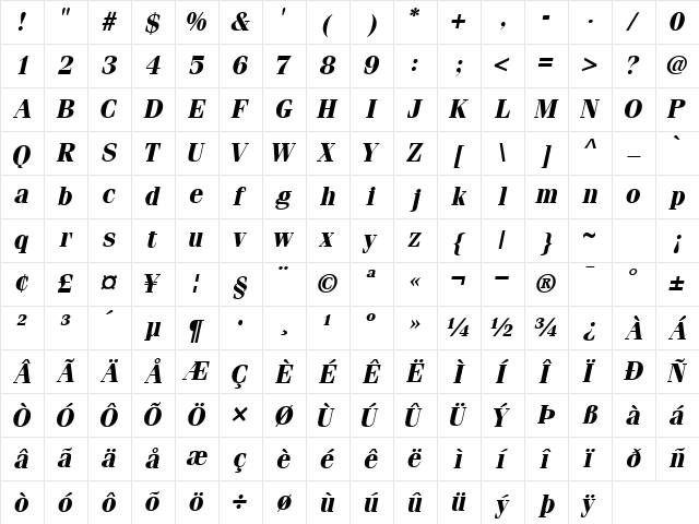 CompendiumSSK Bold Italic Character Map CompendiumSSK Bold Italic Character Map