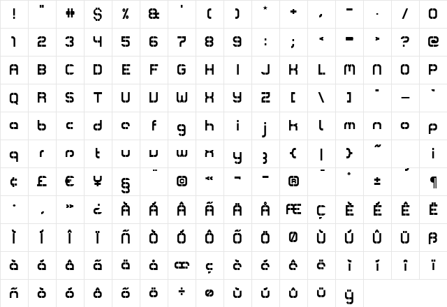 ComsatBox Regular Character Map