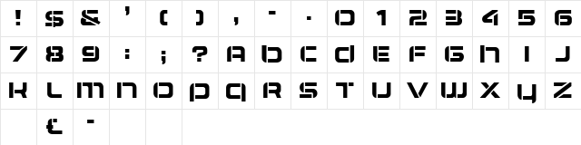 Airlock Regular Character Map