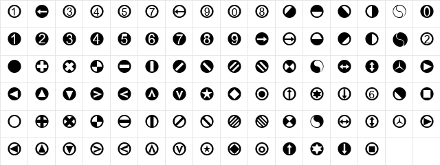 LTTapestry Circle Regular Character Map
