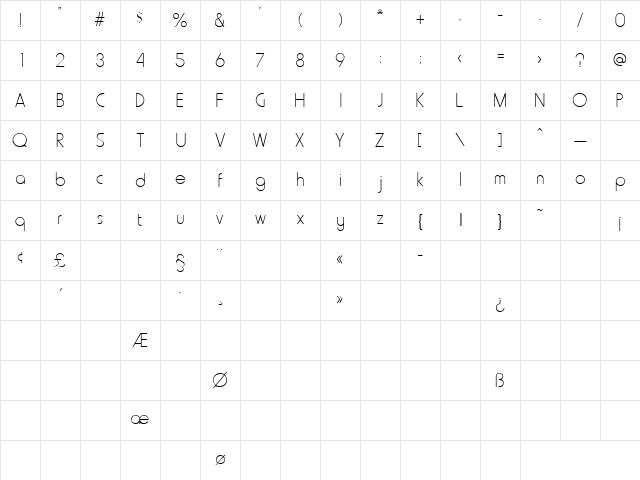 ConclaveLightSSK Regular Character Map