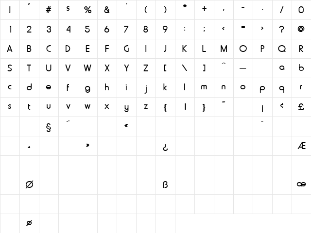 ConclaveSSK Regular Character Map