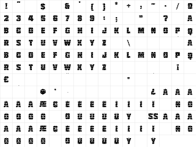 LTTruckz Regular Character Map