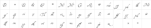 LTZapfino Ligature Regular Character Map
