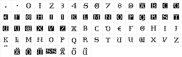 AIToskana Regular Character Map
