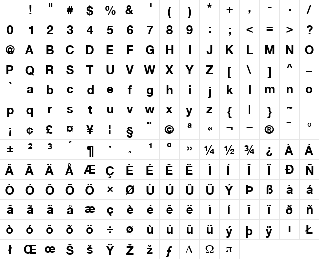 ContextRepriseSSK Bold Character Map ContextRepriseSSK Bold Character Map