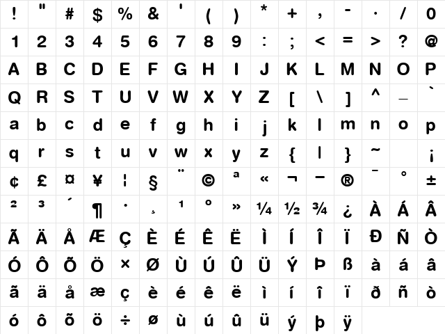 ContextRoundedSSK Bold Character Map ContextRoundedSSK Bold Character Map