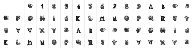 AIxDARBOTZCUMI Regular Character Map