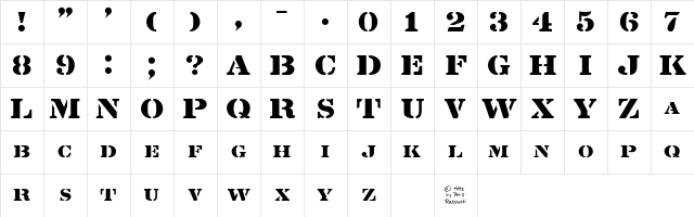 Lintsec Medium Character Map