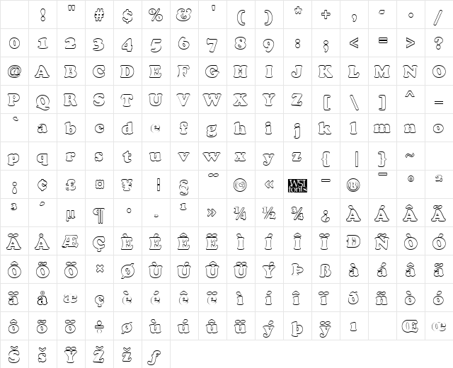 CookieHollow normal Character Map CookieHollow normal Character Map