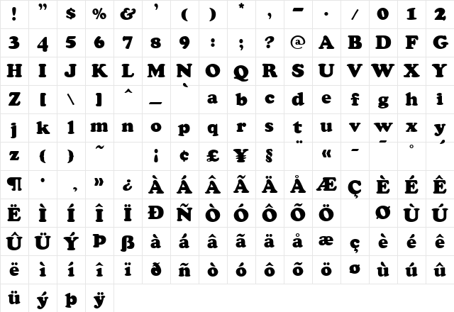 Coolsville Regular Character Map