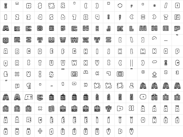 Copal Regular Character Map