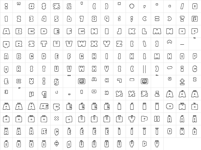 Copal Outline Character Map Copal Outline Character Map