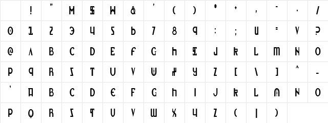 Lionheart Condensed Character Map Lionheart Condensed Character Map