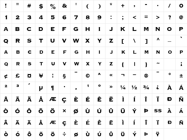 CopperplateBlackCondSCapsSSK Regular Character Map CopperplateBlackCondSCapsSSK Regular Character Map