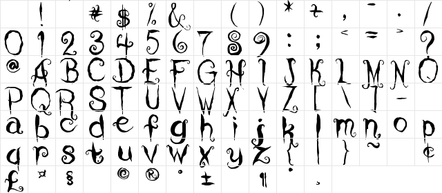 Coraline's Cat Regular Character Map Coraline's Cat Regular Character Map