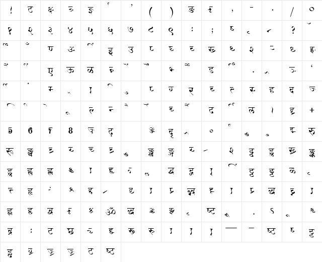 AkrutiDevKalidas Normal Character Map