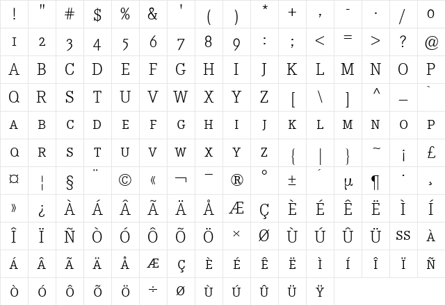 Corporate E Expert BQ Regular Character Map