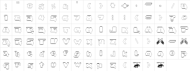 asciid Regular Character Map
