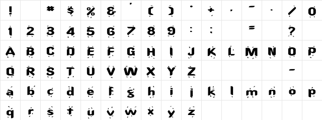 Liquid Ex Regular Character Map