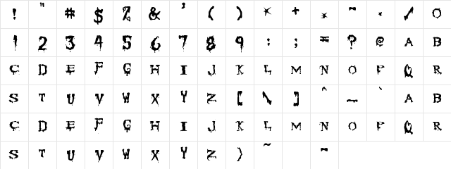 NewWGL4Font Regular Character Map