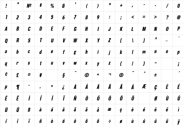 CorpusGothic Regular Character Map CorpusGothic Regular Character Map