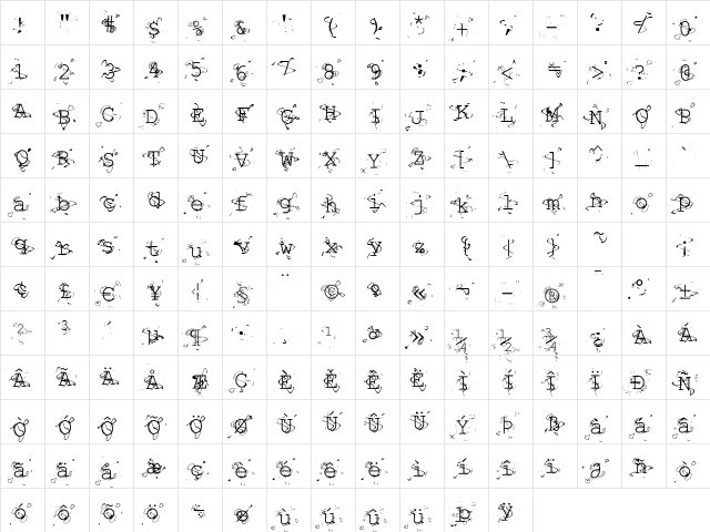 Liquid Newspaper Regular Character Map