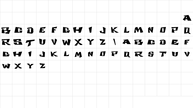 Cosmic Dude Demo Regular Character Map