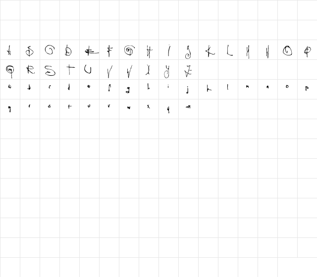 aSena Regular Character Map