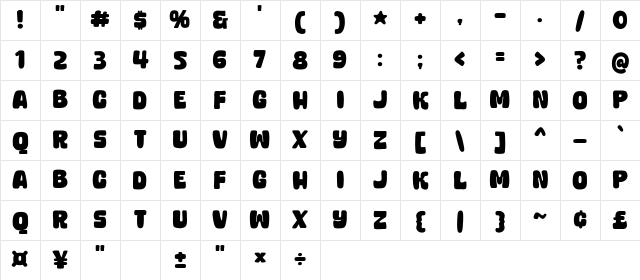 Aku Ceria Regular Character Map