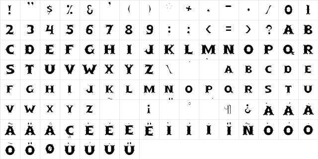 CowpokeSCapsSSK Regular Character Map CowpokeSCapsSSK Regular Character Map